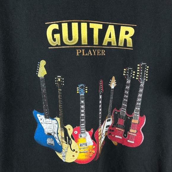 Vintage Y2K Hanes Guitar Player Music Band Graphic Shirt Size L